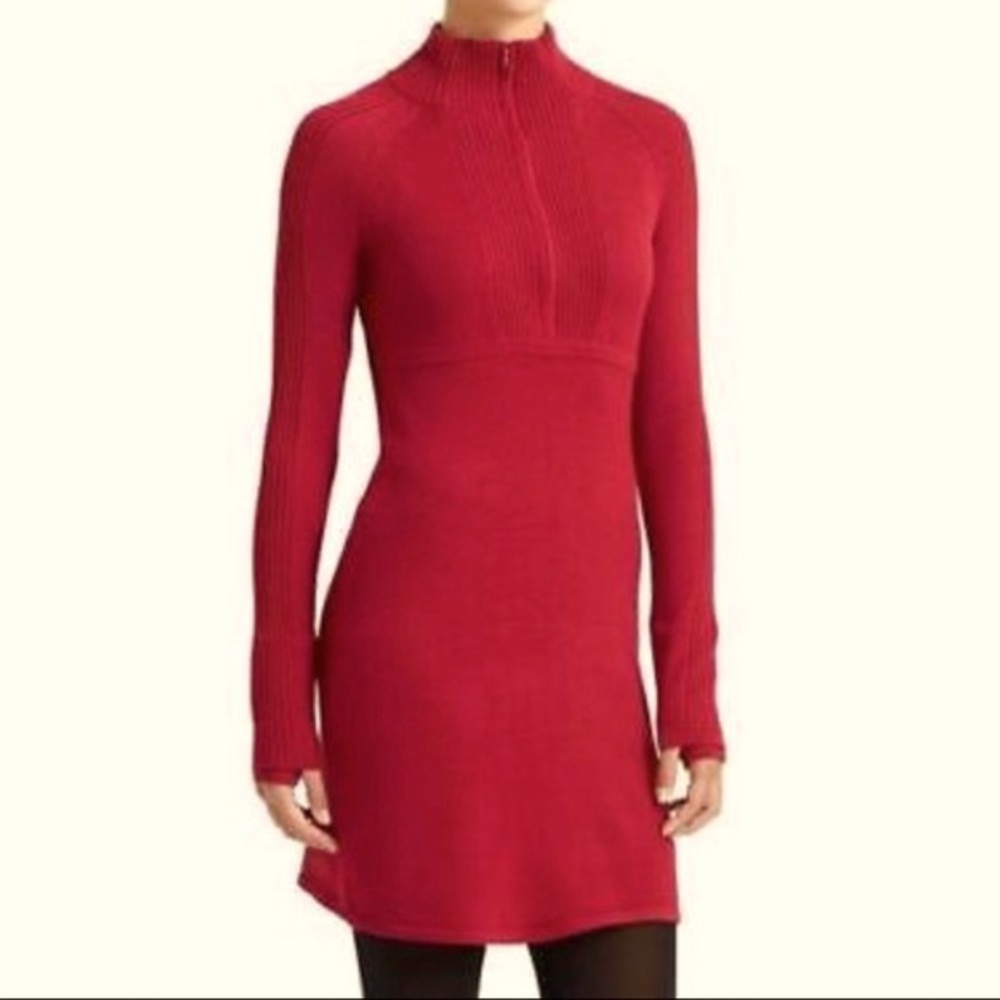 Athleta Red Olympia Sweater Dress